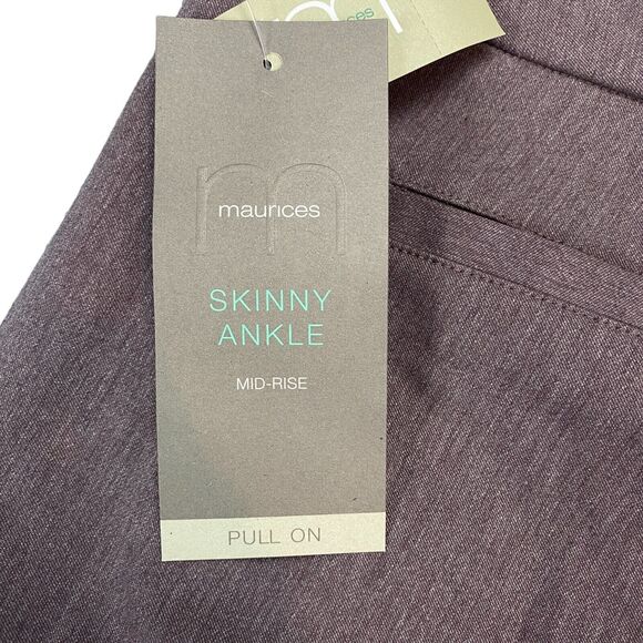 Maurices Ankle Pants Womens 2XL Brown Regular Fit Mid Rise Skinny Leg Pull-On - Picture 7 of 14